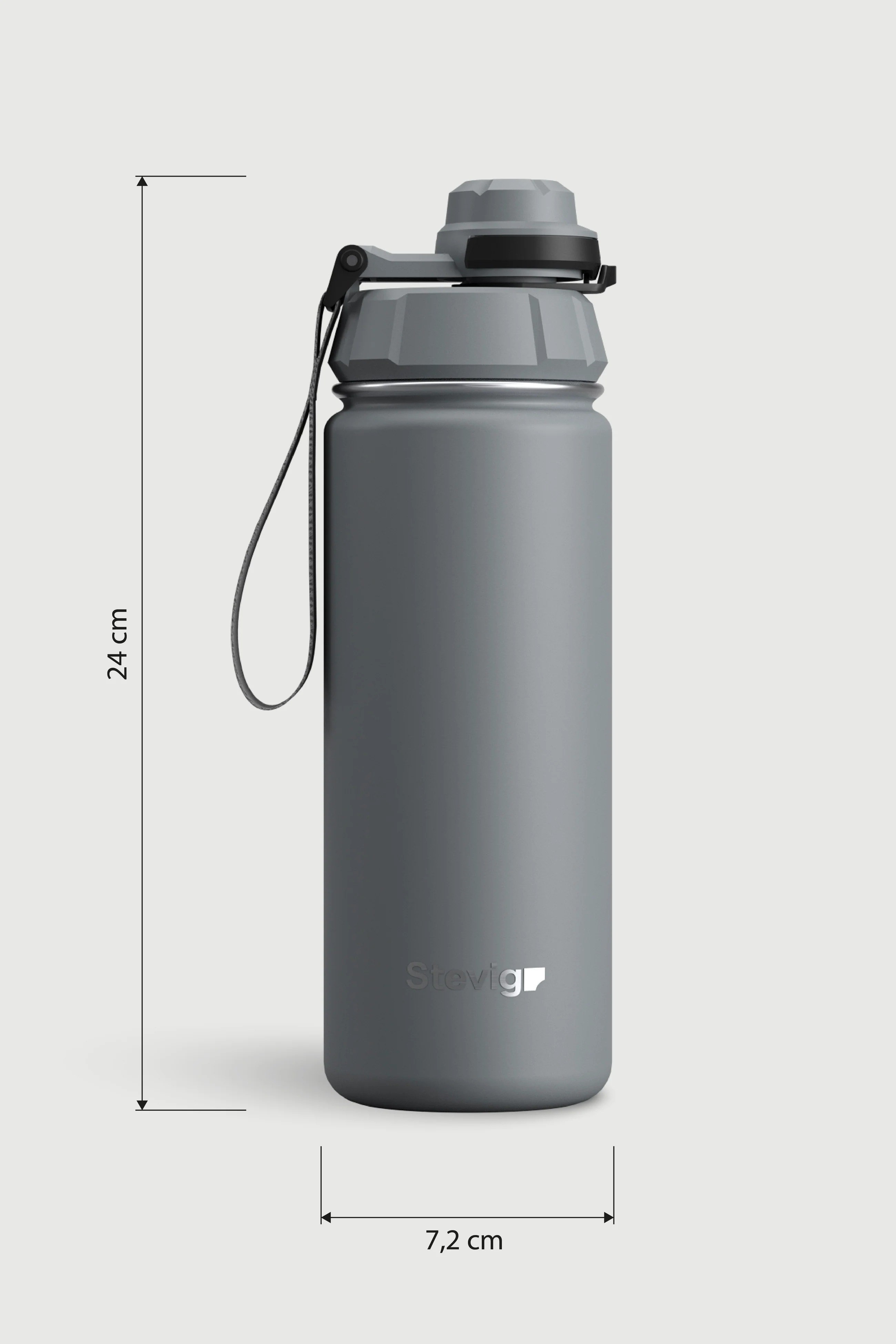 Stevig 1 Hand Leak-Proof Sızdırmaz Çelik Termos Grey 500 ml