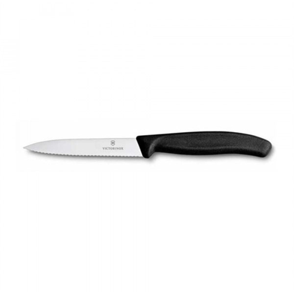 Victorinox SwissClassic Tırtıklı Soyma Bıçak Siyah 10 Cm