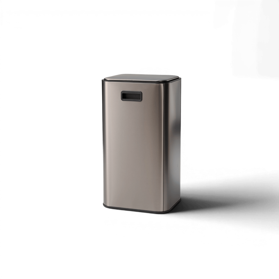 Vivarel Square Pedallı Çöp Kovası Mat Metalik Açık Gri 30 L