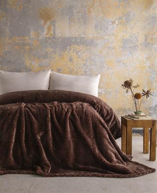 Apricitas Trusty Jakar Desenli Battaniye Kahverengi Çift Kişilik 200x220 Cm