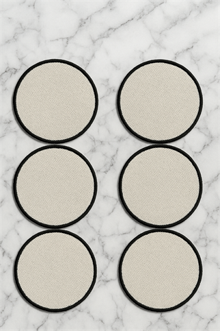 Arancione Co. Siyah Detaylı Yuvarlak 6lı Kokteyl Peçete