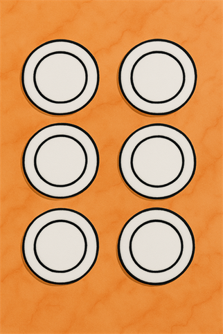 Arancione Co. Siyah Detaylı Çift Yuvarlak 6lı Kokteyl Peçete