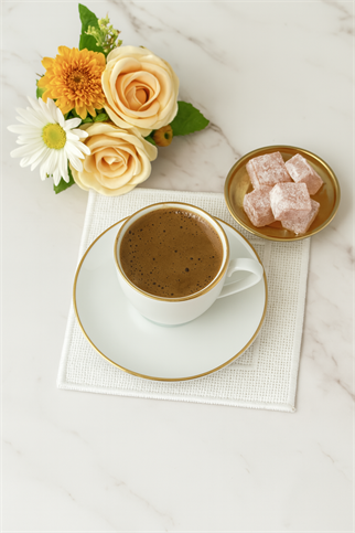 Arancione Co. Beyaz Detaylı Çift Kare 6lı Kokteyl Peçete