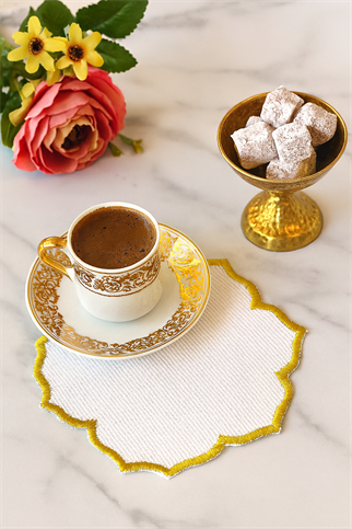 Arancione Co. Sarı Detaylı Mandala 6’lı Kokteyl Peçete