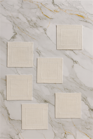 Arancione Co. Beyaz Detaylı Çift Kare 6lı Kokteyl Peçete