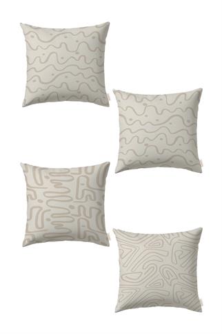 Arancione Co. Geometrik 4’lü Kırlent Kılıf Ds2