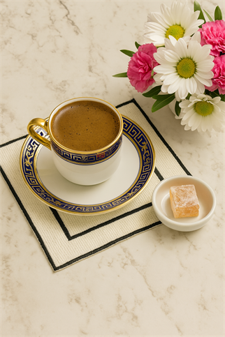 Arancione Co. Siyah Detaylı Çift Kare 6lı Kokteyl Peçete