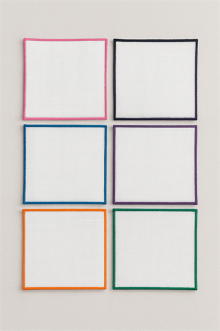 Arancione Co. Renkli Detaylı Kare 6lı Kokteyl Peçete