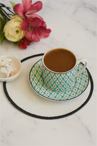 Arancione Co. Siyah Detaylı Yuvarlak 6lı Kokteyl Peçete