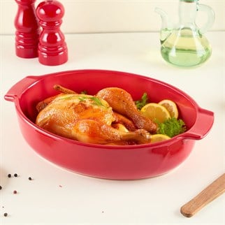 Aryıldız Elissa Oval Fırın Kabı Kırmızı 40 Cm