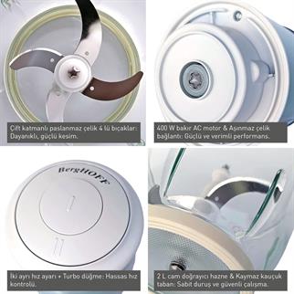 Berghoff Gem Retro Elektrikli Doğrayıcı Mint Yeşili 400 W