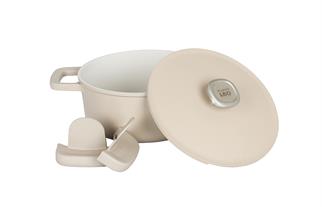 Berghoff Leo Phantom Kapaklı Yapışmaz Tencere 24 Cm Latte