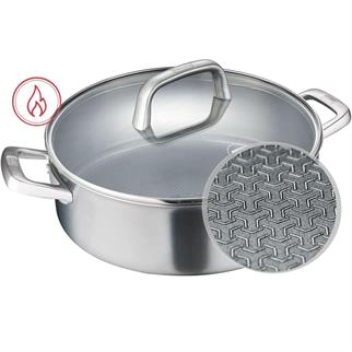 Berndes Tricion Pro Paslanmaz Çelik Pilav/Karnıyarık Tenceresi Cam Kapaklı 28 Cm