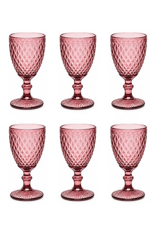 Bigatti Boldy 02 Ayaklı Bardak Pembe 300 Ml 6 Adet
