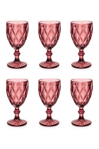 Bigatti Boldy 03 Ayaklı Bardak Pembe 300 Ml 6 Adet