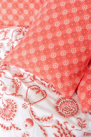 Cotton Box Flanel Nevresim Takımı Flowerland Tek Kişilik Kırmızı