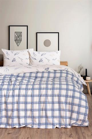 Cotton Box Flanel Nevresim Takımı Lavanid Çift Kişilik Mavi