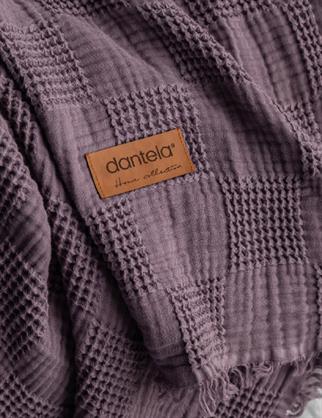 Dantela Garden Nakışlı El-İşi Kırlent & Pike Örtü Takımı Mürdüm