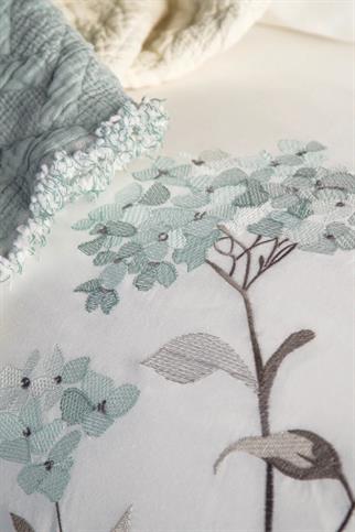 Dantela Lavinya Nakışlı Nevresim Takımı & Yatak Örtüsü Seti Çift Kişilik Mint