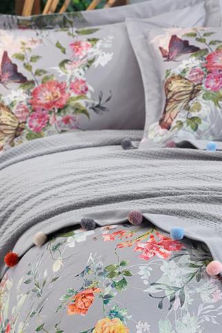 Dantela Vita Violet Ponponlu Pike Takımı Antrasit