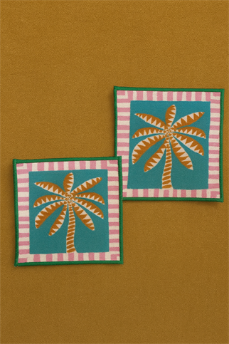 Evdek 2’li Dijital Baskılı Nakış Detaylı Kokteyl Peçete Ds6