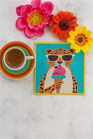 Evdek 2’li Dijital Baskılı Nakış Detaylı Kokteyl Peçete Ds4