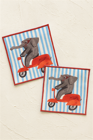 Evdek 2’li Dijital Baskılı Nakış Detaylı Kokteyl Peçete Ds9