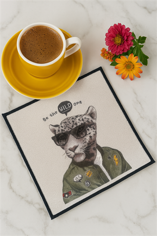 Evdek 2’li Dijital Baskılı Nakış Detaylı Kokteyl Peçete Ds18