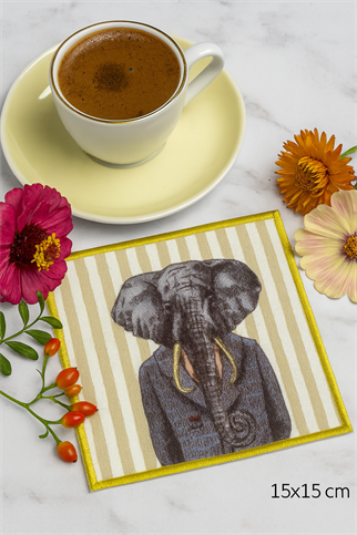 Evdek 2’li Dijital Baskılı Nakış Detaylı Kokteyl Peçete Ds17