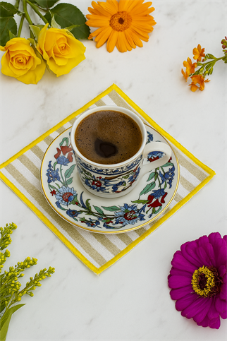 Evdek 2’li Dijital Baskılı Nakış Detaylı Kokteyl Peçete Ds11