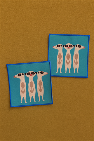 Evdek 2’li Dijital Baskılı Nakış Detaylı Kokteyl Peçete Ds3