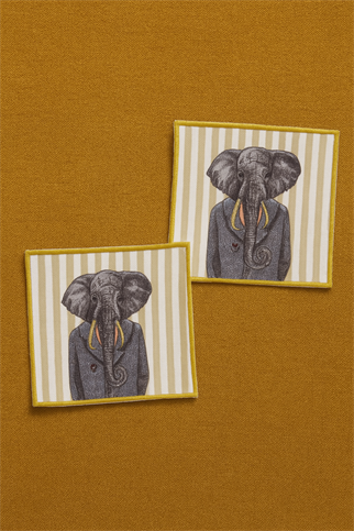 Evdek 2’li Dijital Baskılı Nakış Detaylı Kokteyl Peçete Ds17