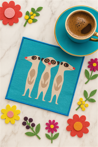 Evdek 2’li Dijital Baskılı Nakış Detaylı Kokteyl Peçete Ds3