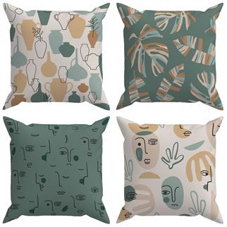 Evdek Abstract 4’lü Kırlent Kılıfı Ds10