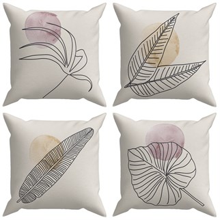 Evdek Abstract 4’lü Kırlent Kılıfı Ds24