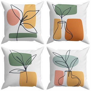 Evdek Abstract 4’lü Kırlent Kılıfı Ds50