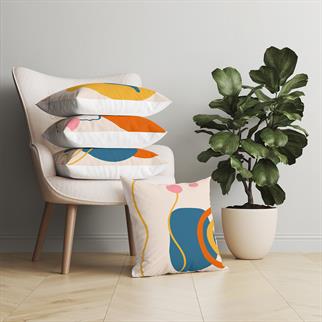 Evdek Abstract 4’lü Kırlent Kılıfı Ds64