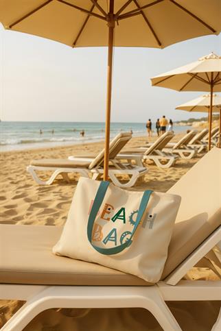 Evdek Abstract Plaj Havlulu Plaj Çantası 35x40 Cm