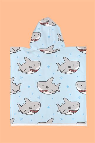 Evdek Baby Shark Çocuk Panço Plaj Havlusu