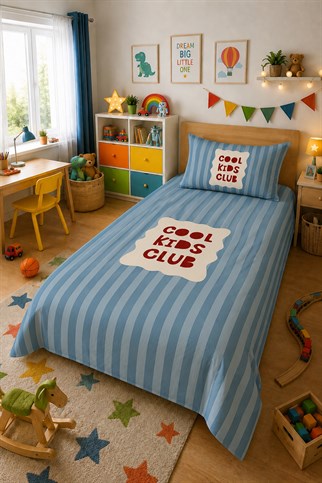 Evdek Bebek ve Çocuk Odası Cool Club – Cool Kids Tek Kişilik Pike Takımı 160X230 Cm 6ETD10
