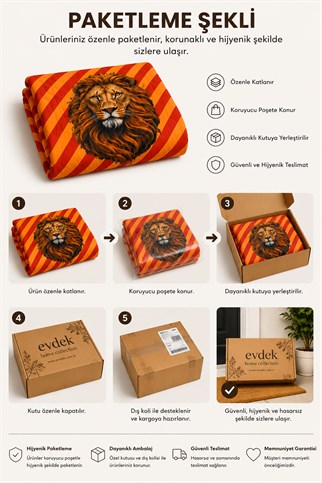 Evdek Bebek ve Çocuk Odası Lion Strike – Aslan Tek Kişilik Pike Takımı 160X230 Cm 6ETD4