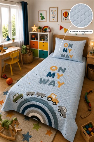 Evdek Bebek ve Çocuk Odası Road Trip – Araba Tek Kişilik Pike Takımı 160X230 Cm 6ETD20