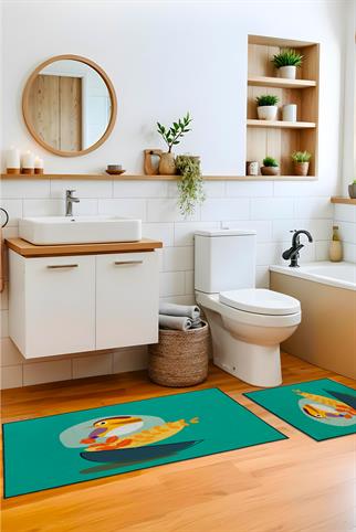 Evdek Bird 2li Banyo Paspas Takım