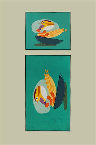 Evdek Bird 2li Banyo Paspas Takım