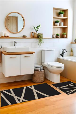 Evdek Black 2li Banyo Paspas Takım