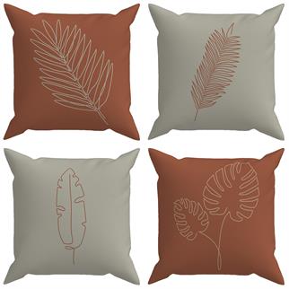 Evdek Botanical 4lü Kırlent Kılıf Ds26