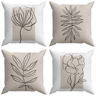 Evdek Botanical 4lü Kırlent Kılıf Ds9