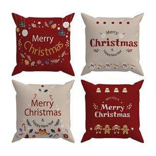 Evdek Christmas 4lü Kırlent Kılıf Ds27
