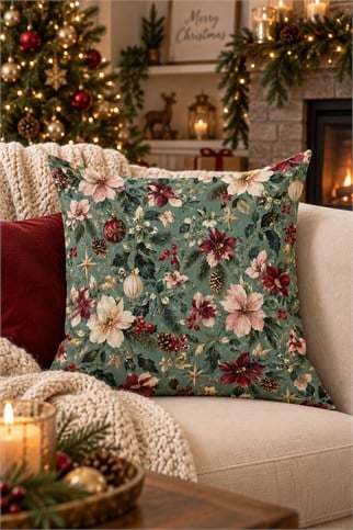 Evdek Christmas Çift Tarafı Baskılı Kırlent Kılıfı 6ECHD26