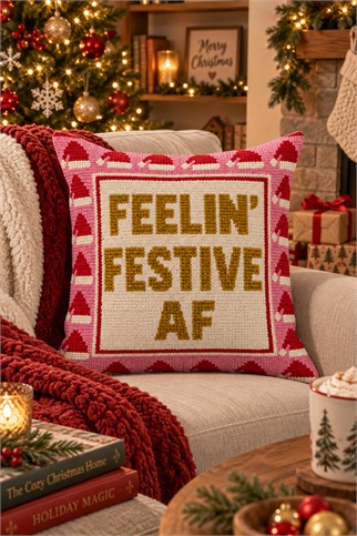Evdek Christmas Çift Tarafı Baskılı Kırlent Kılıfı 6ECHD7